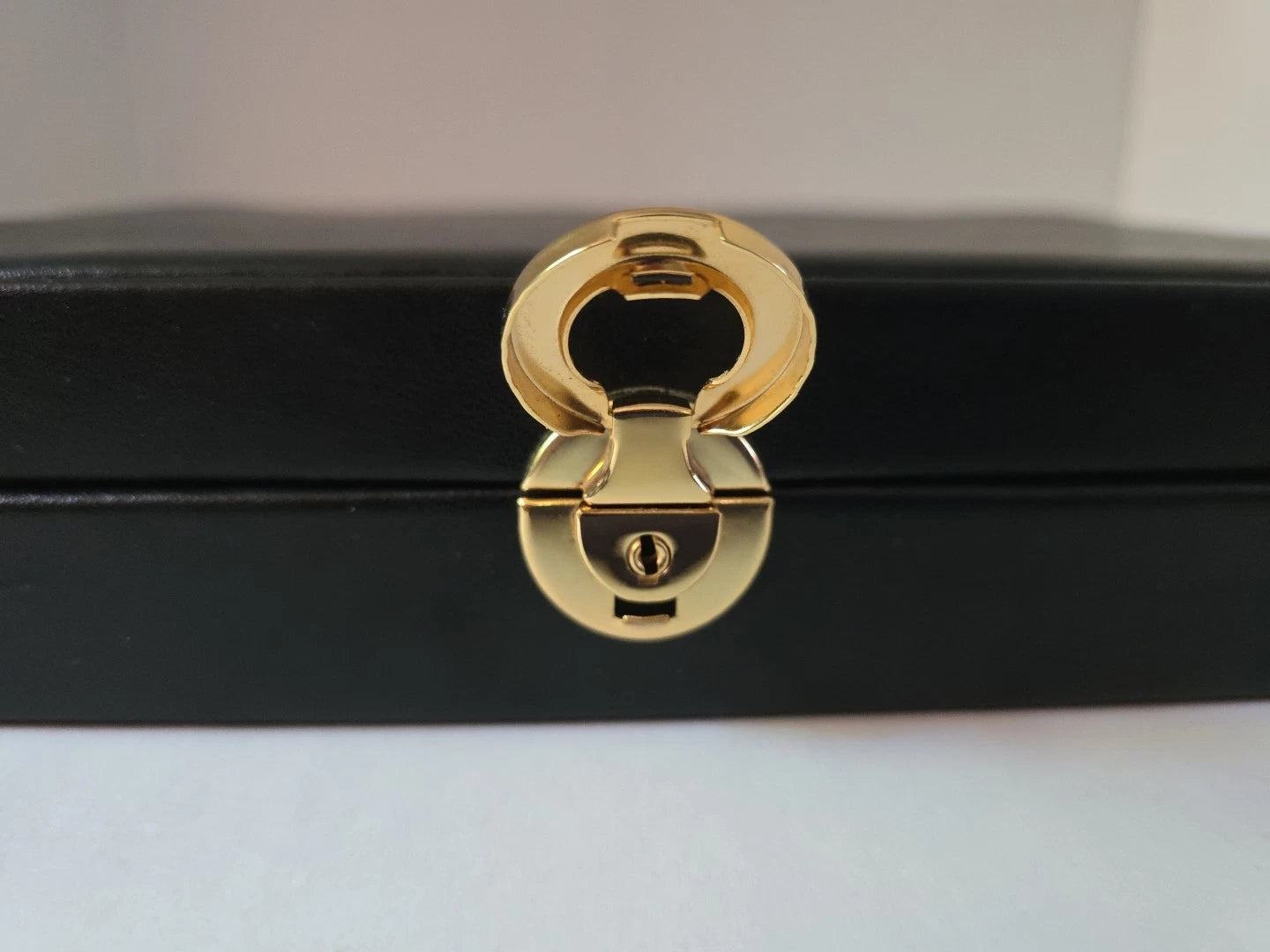 24 Grid Jewelry Box w/ Mirror Pouch & Key Attached Black Padded Top & Gold Clasp | eBay