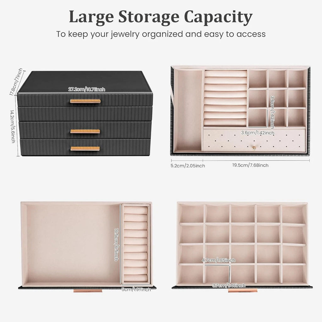 Jewelry Boxes for Women, Jewelry Storage Organizer with 2 Drawers, Jewelry Organ | eBay