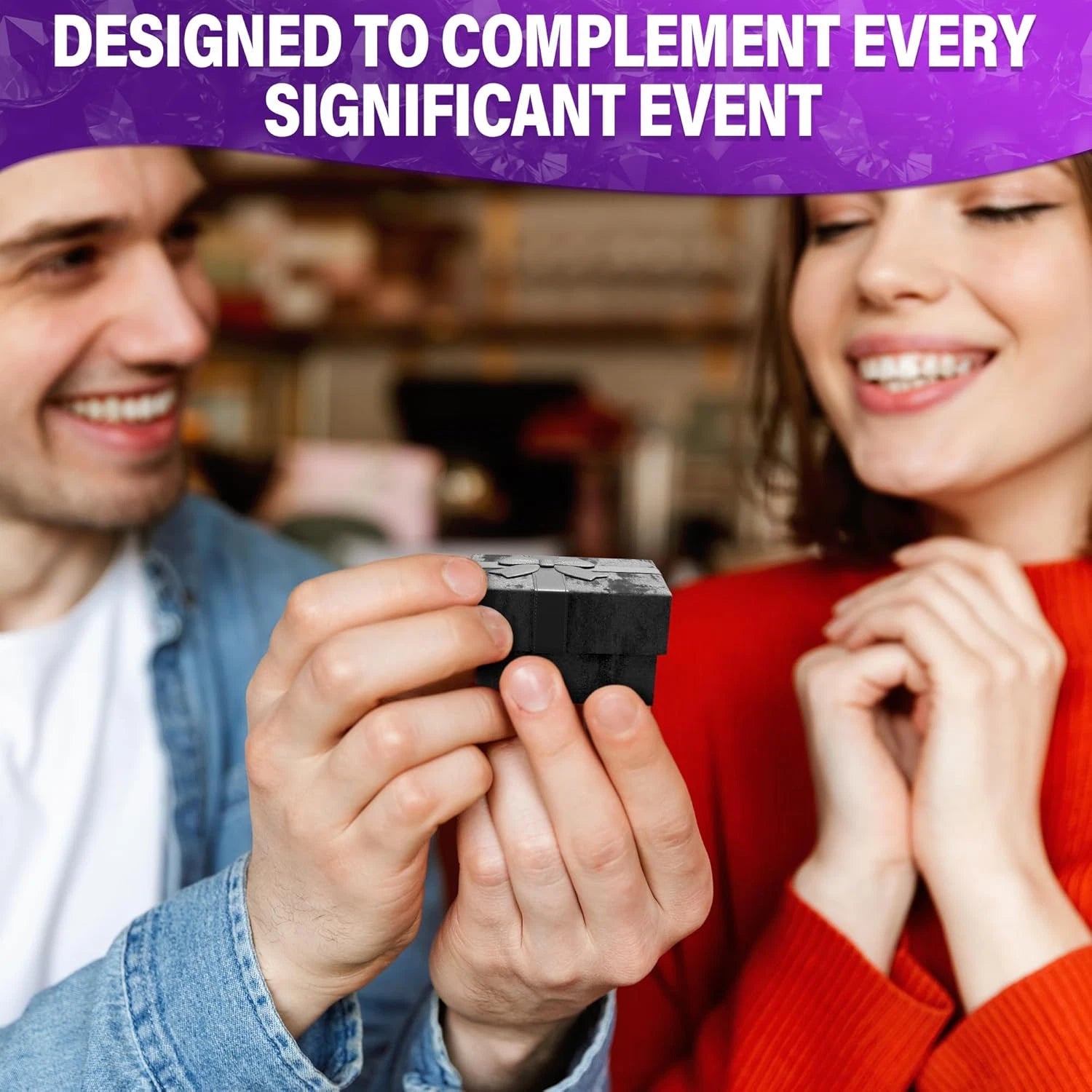 Set of 24 Black Ring Gift Box - Elegant Design Ring Jewelry Box Set, Lightweight | eBay