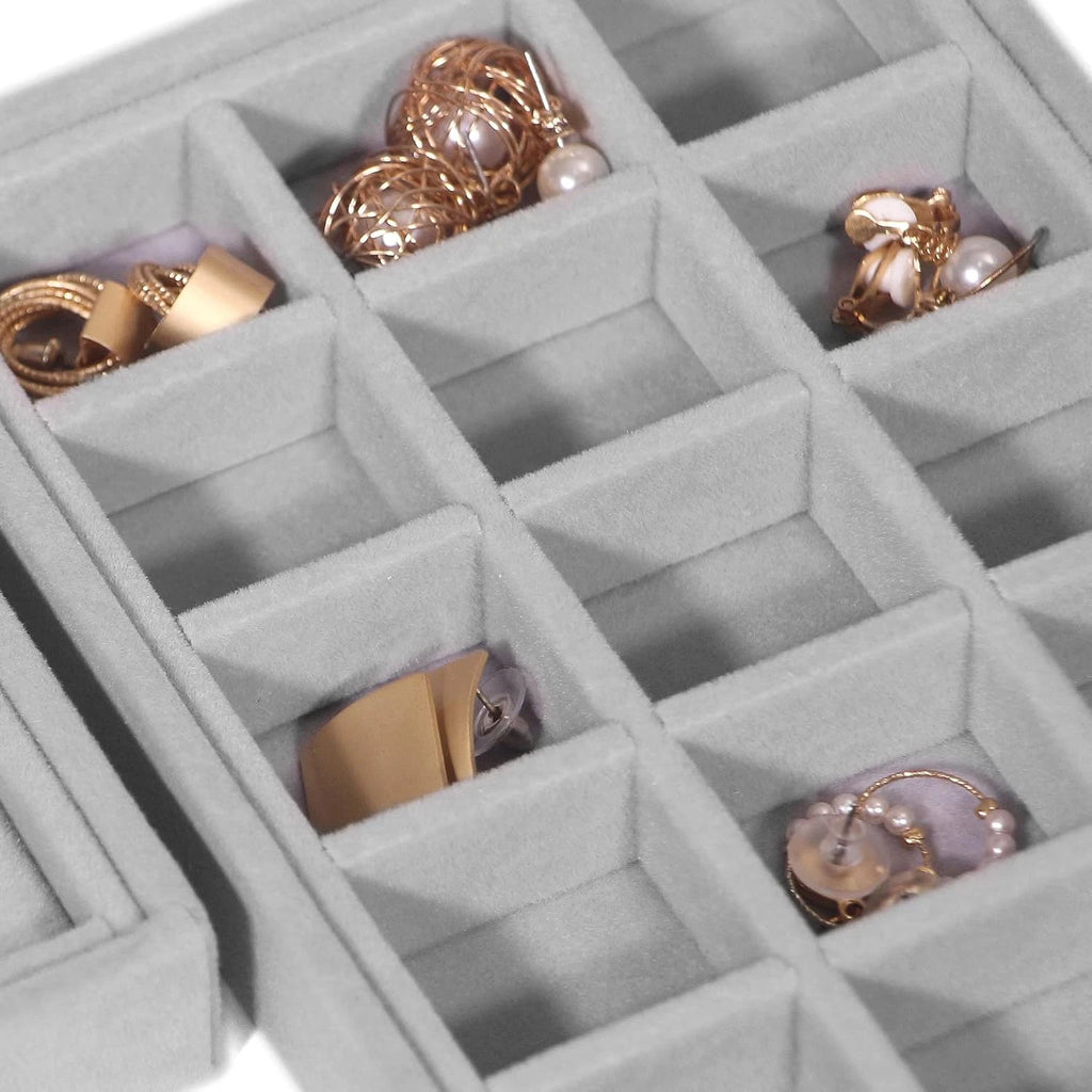 8 Pack Stackable Velvet Jewelry Trays Organizer Storage Box Display Trays Showca | eBay