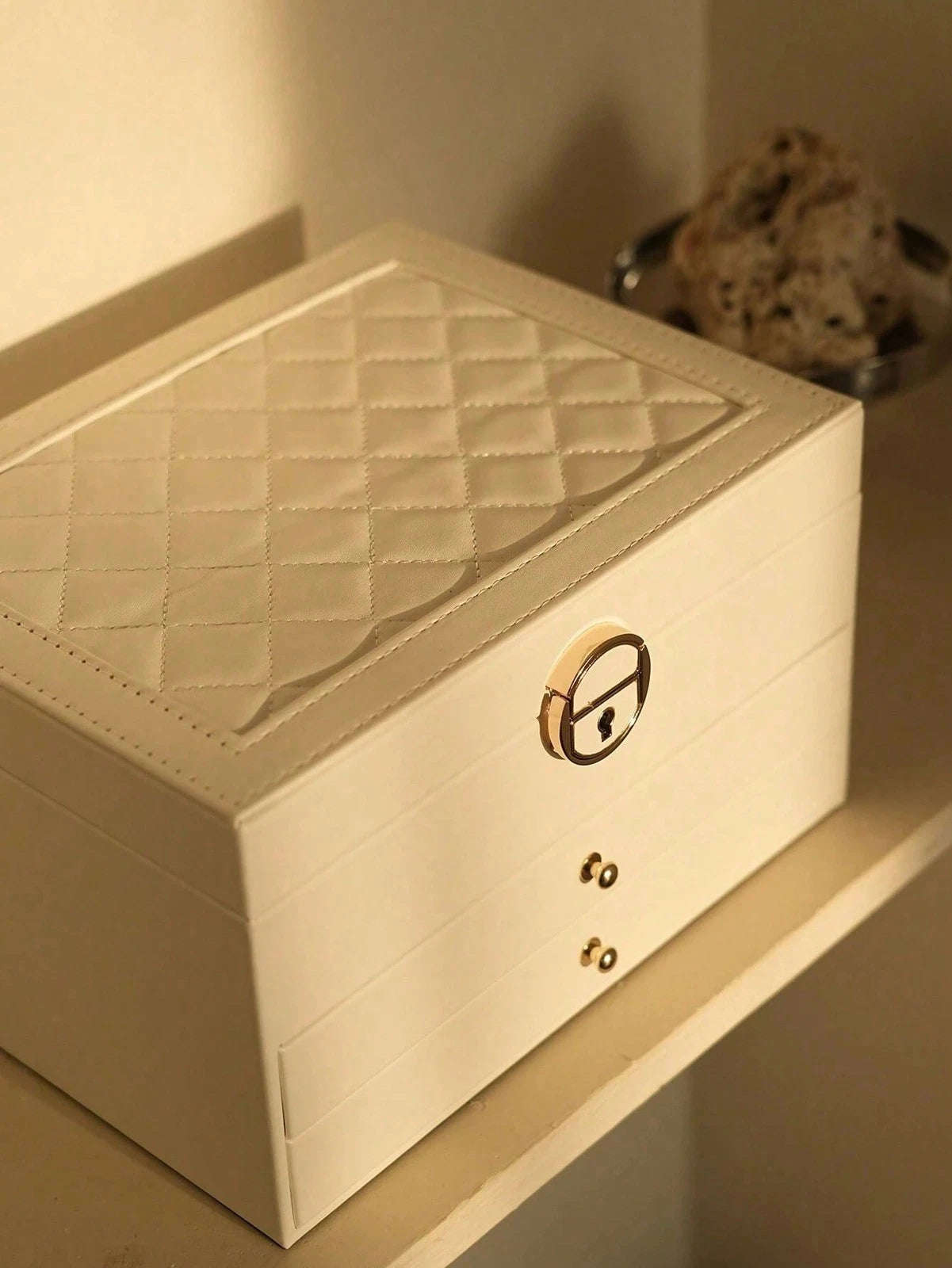 NGE-3-Layer Locking Large Capacity Jewelry Storage Box, Portable Jewelry Storag | eBay