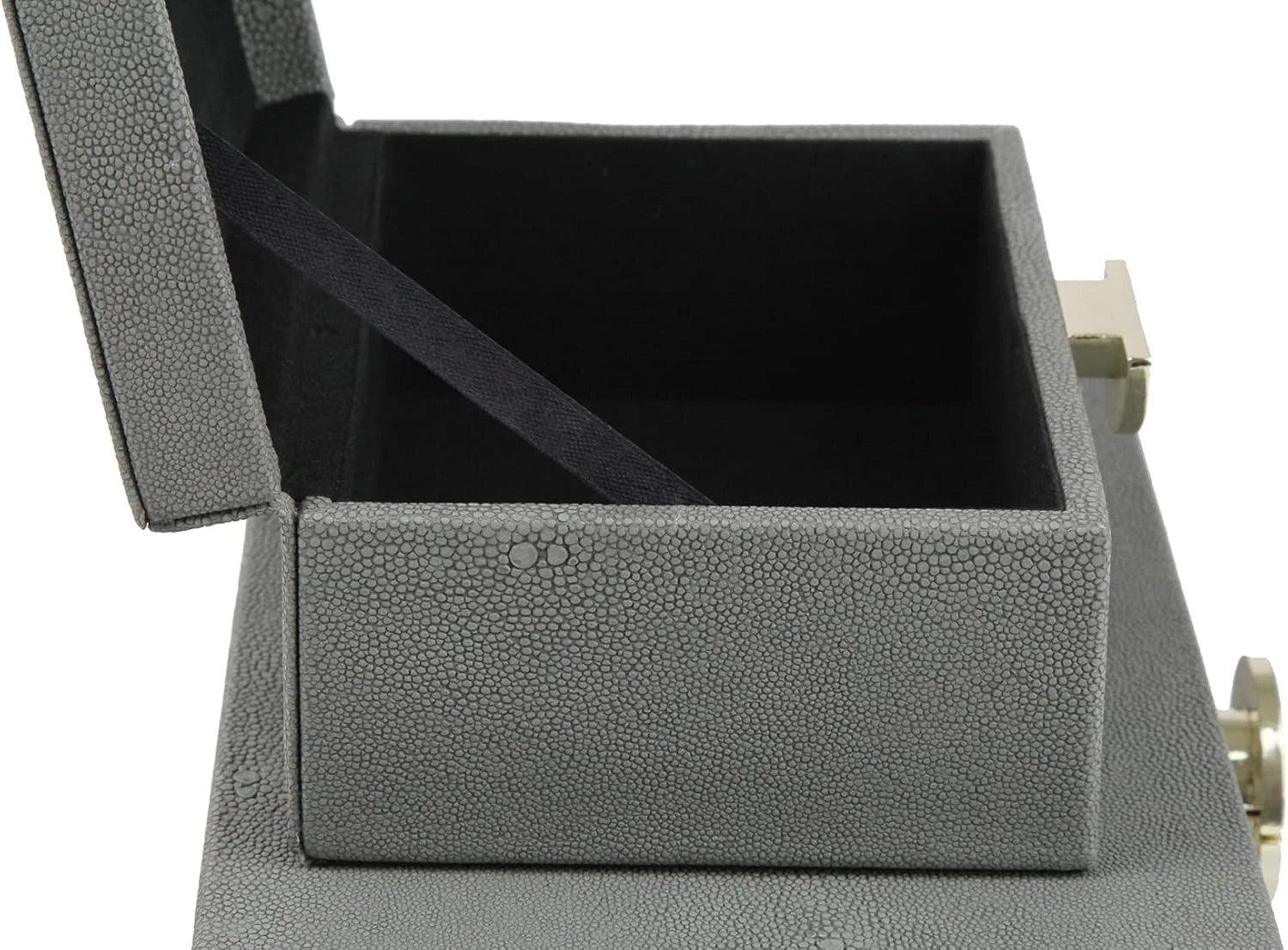 Faux Leather Jewelry Box with Gold Hardware Accents Set of 2 (Dark Gray) | eBay