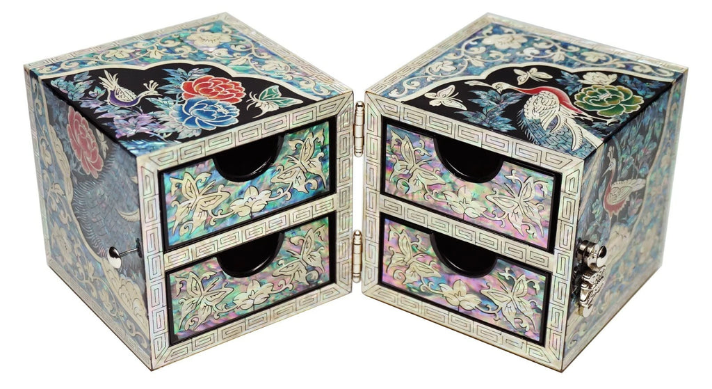 Mother of Pearl 4 Drawers Jewelry Box Necklace Bracelet Earrings Ring Box Case | eBay