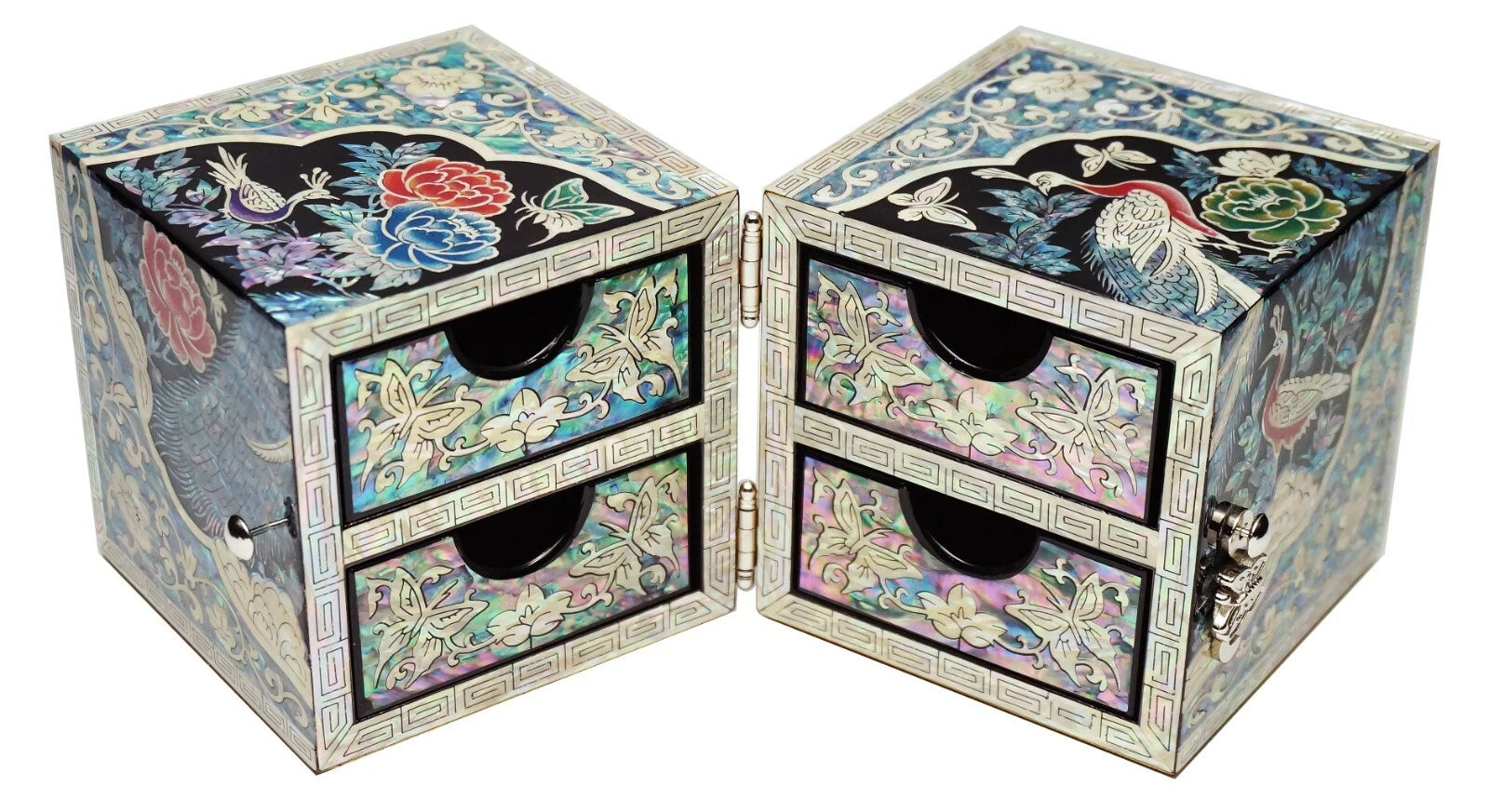Mother of Pearl 4 Drawers Jewelry Box Necklace Bracelet Earrings Ring Box Case | eBay
