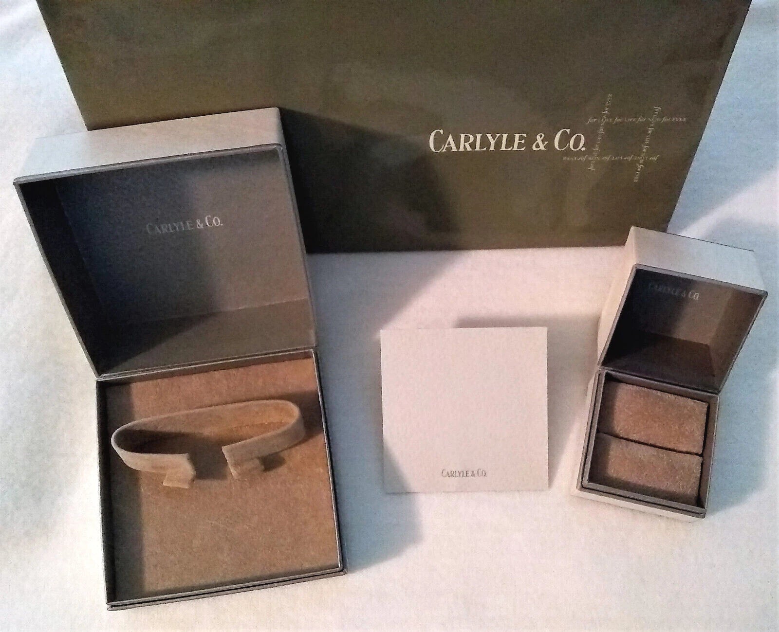 CARLYLE & CO JEWELRY BOXES RING BOX WATCH OR BRACELET BOX TISSUE PAPER BAG +TAGS | eBay