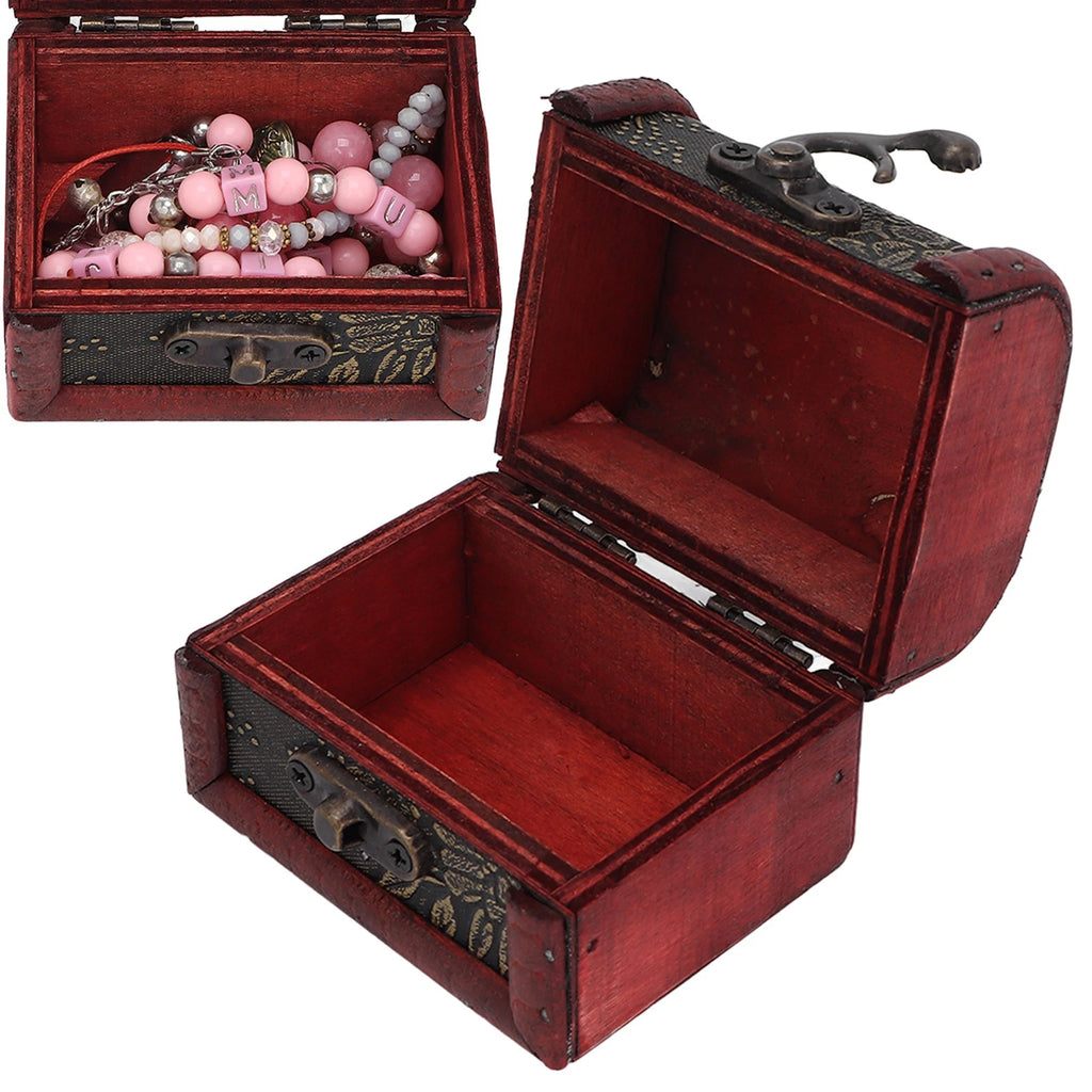 Retro Storage Box Hair Accessory Jewelry Storage Antique Wooden Organizer Case | eBay