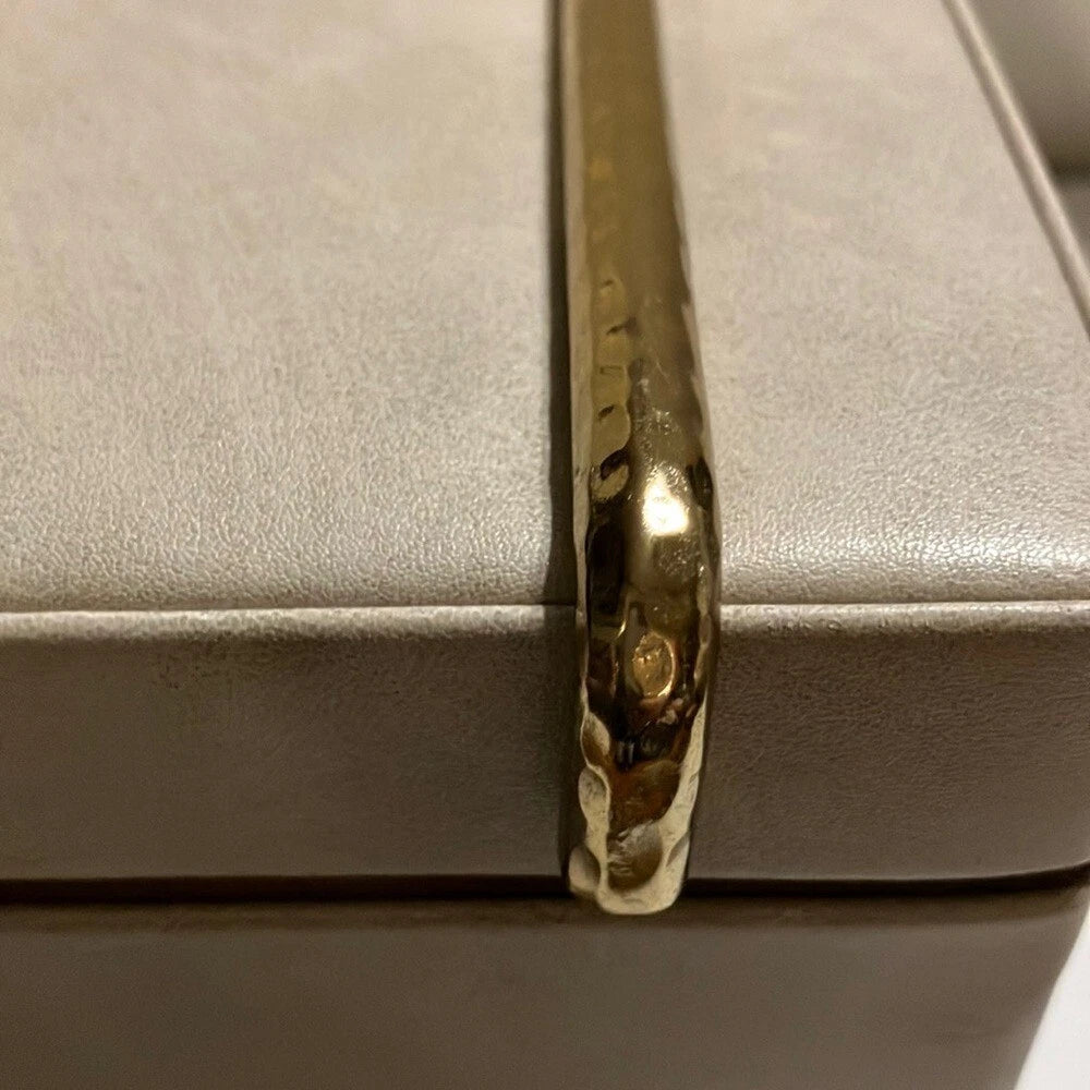 Cream Jewelry Box with Gold Accents - Faux Leather | eBay