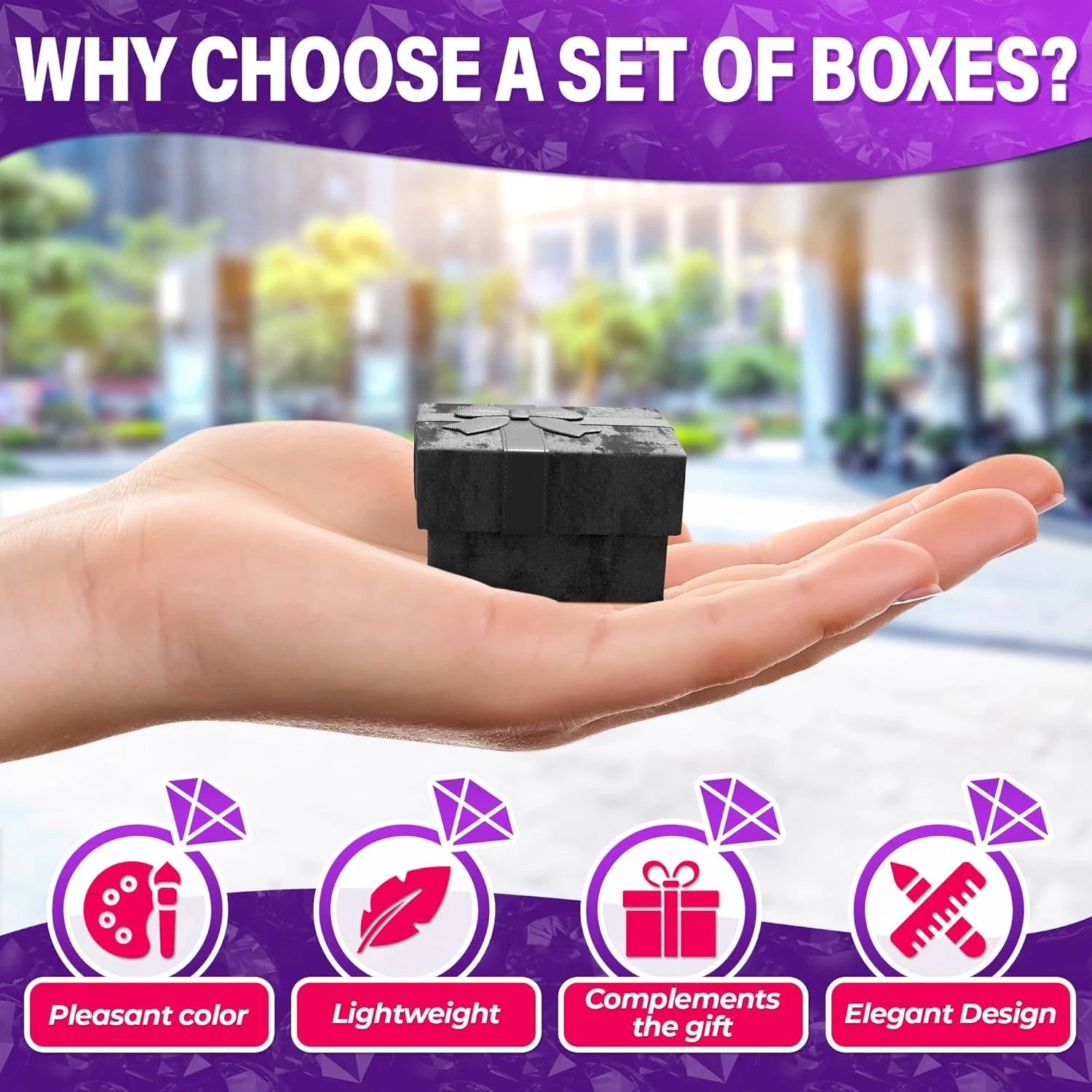 Set of 24 Black Ring Gift Box - Elegant Design Ring Jewelry Box Set, Lightweight | eBay