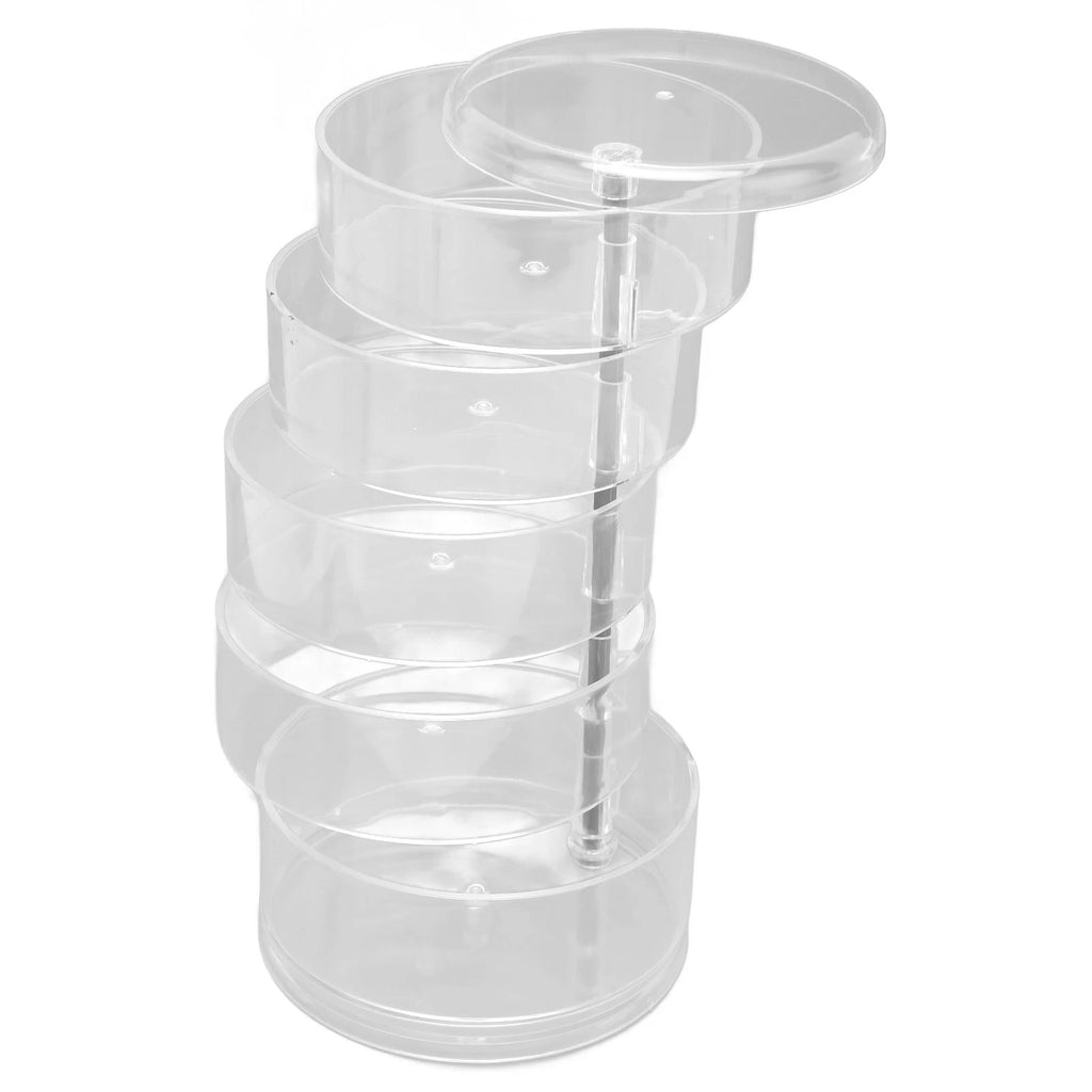 Rotatable Jewelry Box 5 Layer Transparent 360 Degree Rotation Space Saving E DGD | eBay