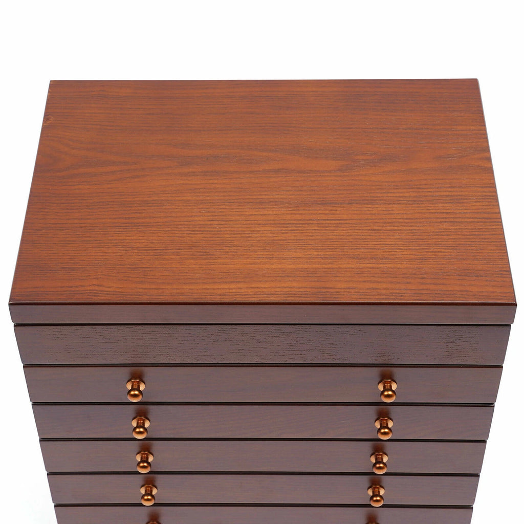 Wooden Jewelry Storage Box 6 Layer Watches Necklace Case Cabinet with Drawers | eBay