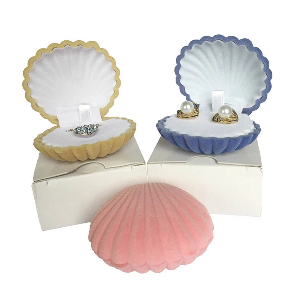 10Pcs Shell Velvet Ring Case Earrings Necklace Jewelry Display Storage Gift Box | eBay