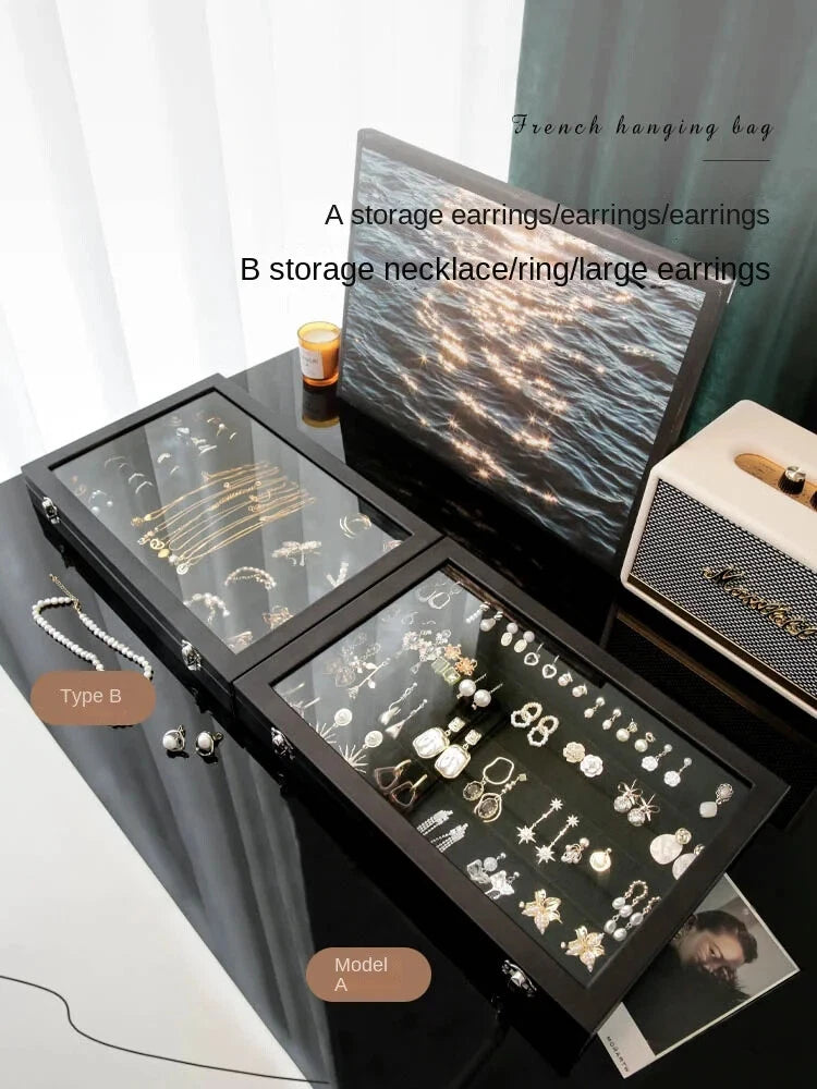Jewelry Storage Box with Clear Lid for Earrings Necklaces Rings Organizer Holder | eBay