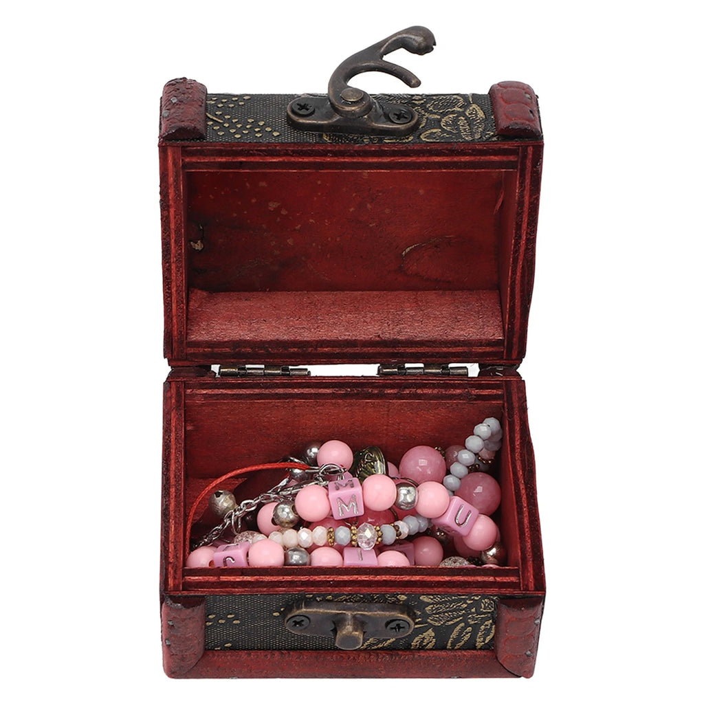 Retro Storage Box Hair Accessory Jewelry Storage Antique Wooden Organizer Case | eBay