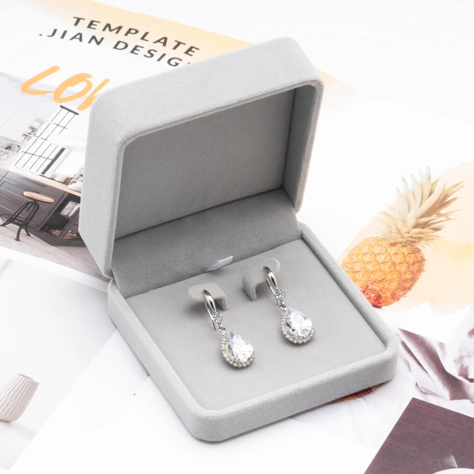 Velvet Earring Gift Box Large Earring Storage Case (Grey) Grey | eBay