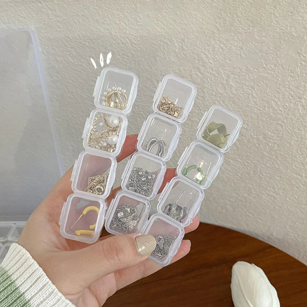 Clear Storage Box Earrings Organizer Transparent Jewelry Case Necklace Boxes | eBay