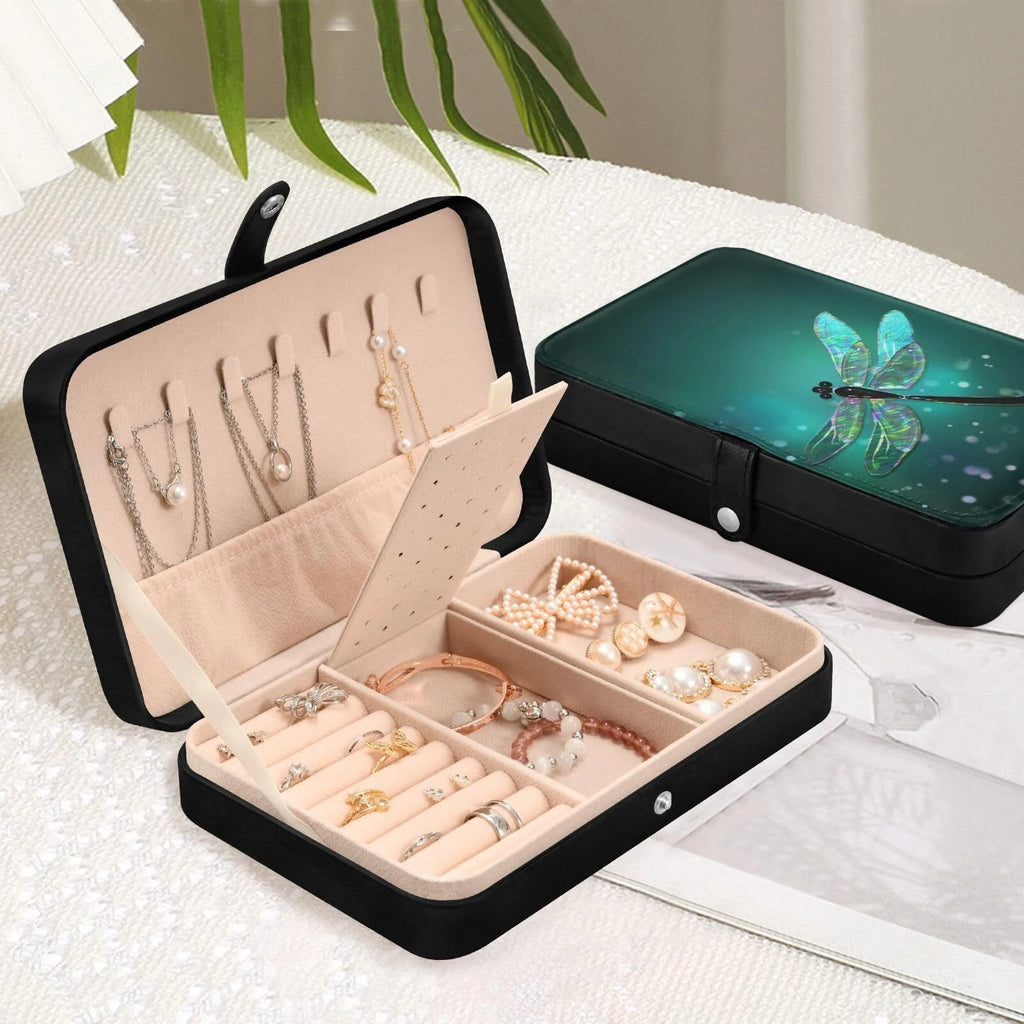 senya Leather Jewelry Box, Spring Dragonfly Necklace Ring Earrings Storage Or... | eBay