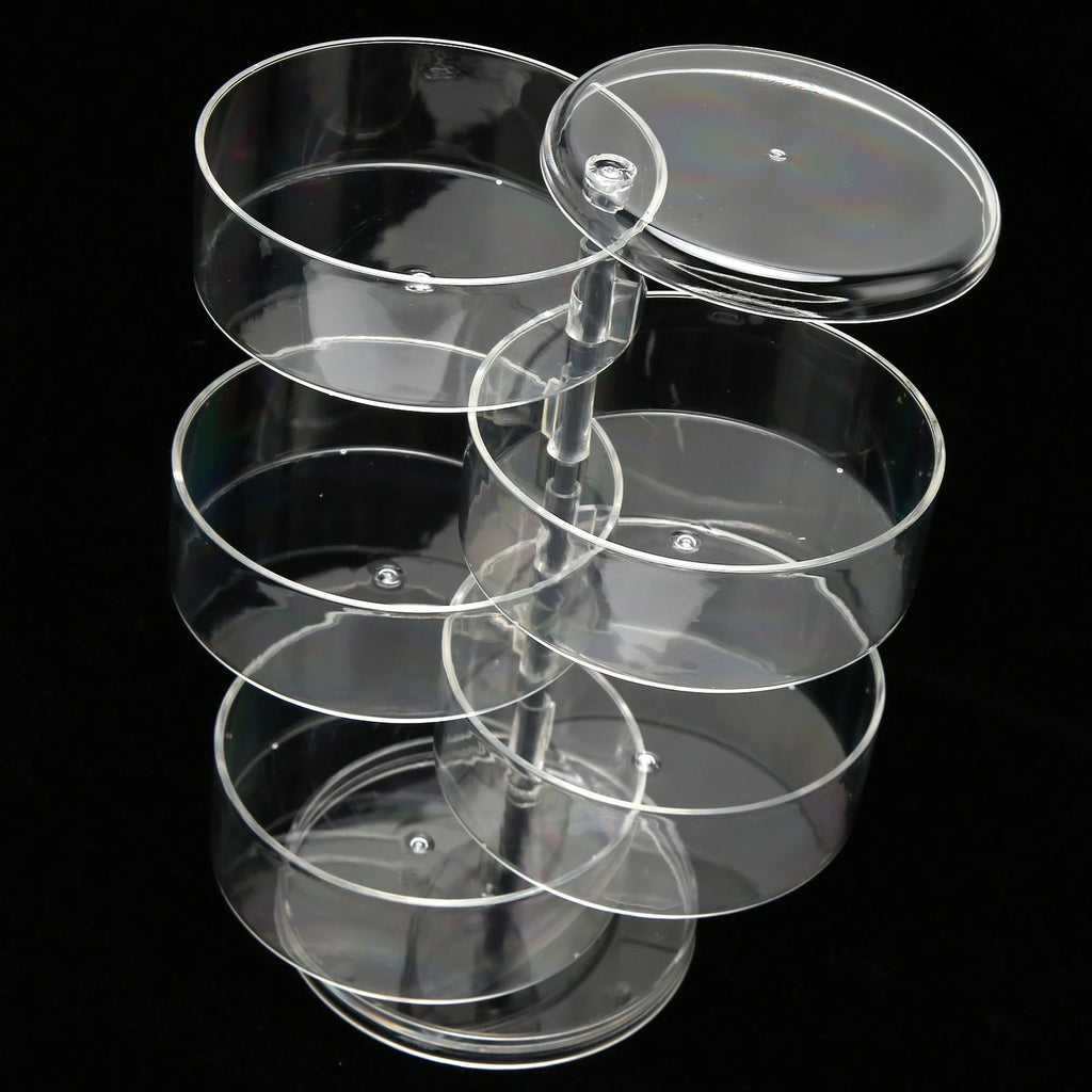 Rotatable Jewelry Box 5 Layer Transparent 360 Degree Rotation Space Saving E DGD | eBay