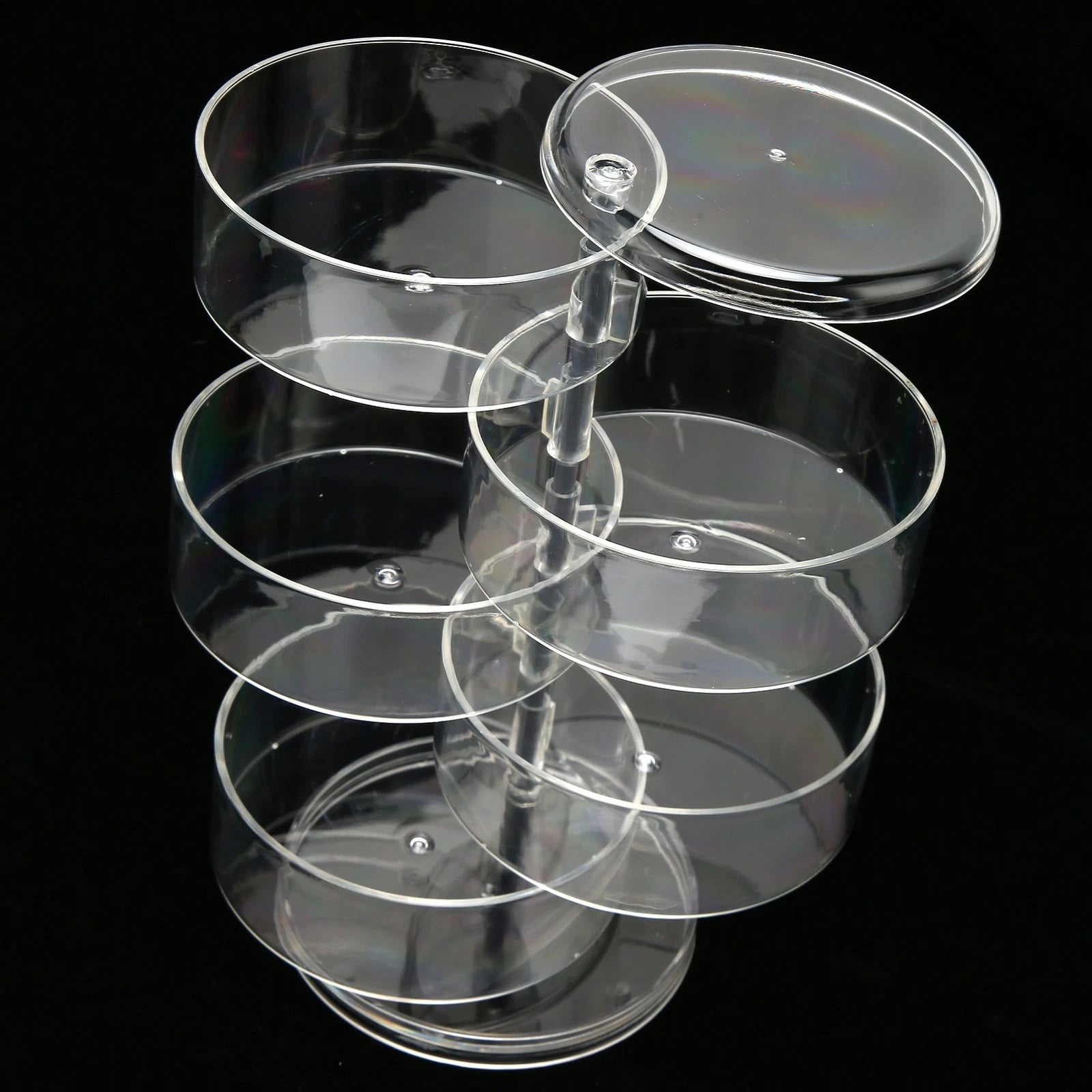 Rotatable Jewelry Box 5 Layer Transparent 360 Degree Rotation Space Saving E DGD | eBay