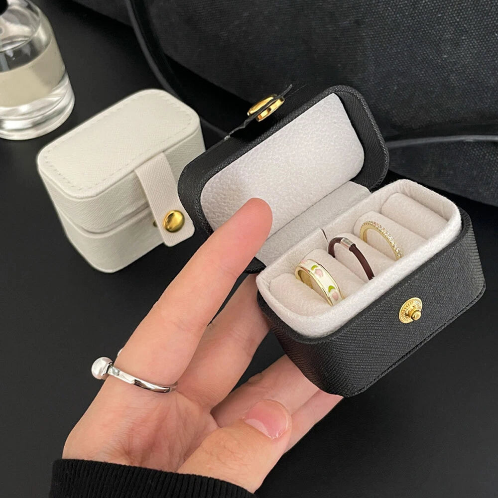 Women Portable Mini Jewelry Storage Case PU Leather Travel Jewelry Organizer Box | eBay