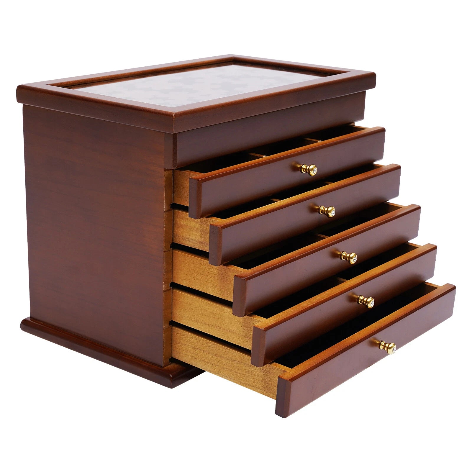 6 Layers Jewelry Box Wooden Jewelry Organizer/Collection Box For Women | eBay