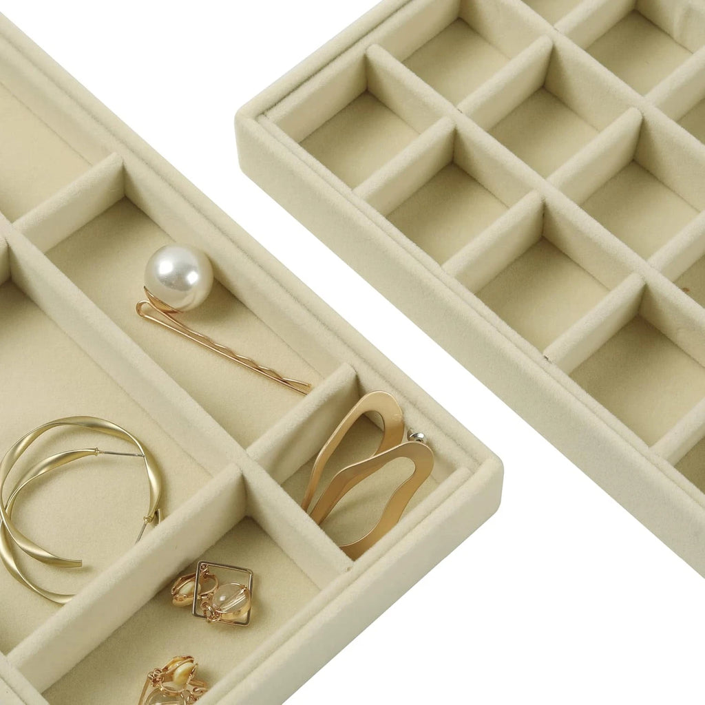 Set of 8 Stackable Velvet Jewelry Trays Organizer, Jewelry Storage Box Display T | eBay