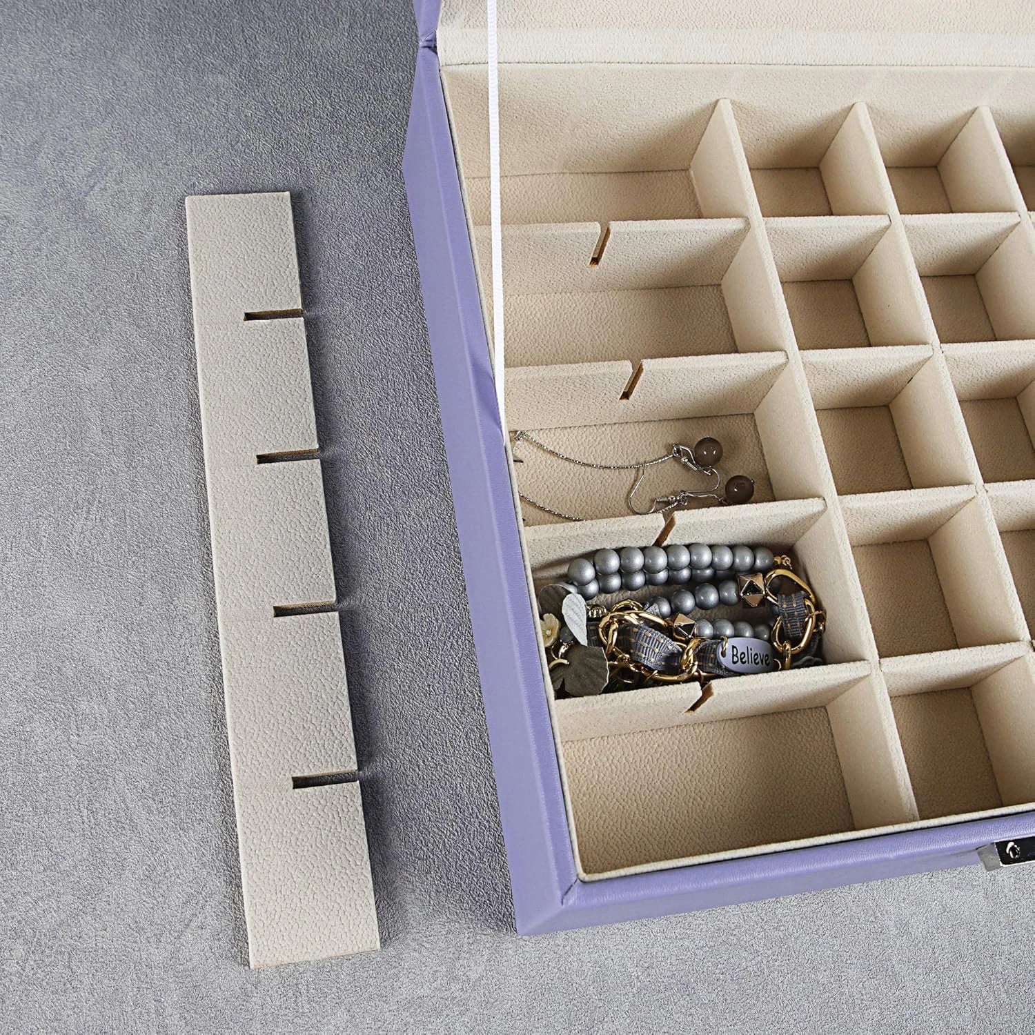 Frebeauty Earring Organizer Classic Jewelry Box 50 Slots Double Layer Jewelry St | eBay