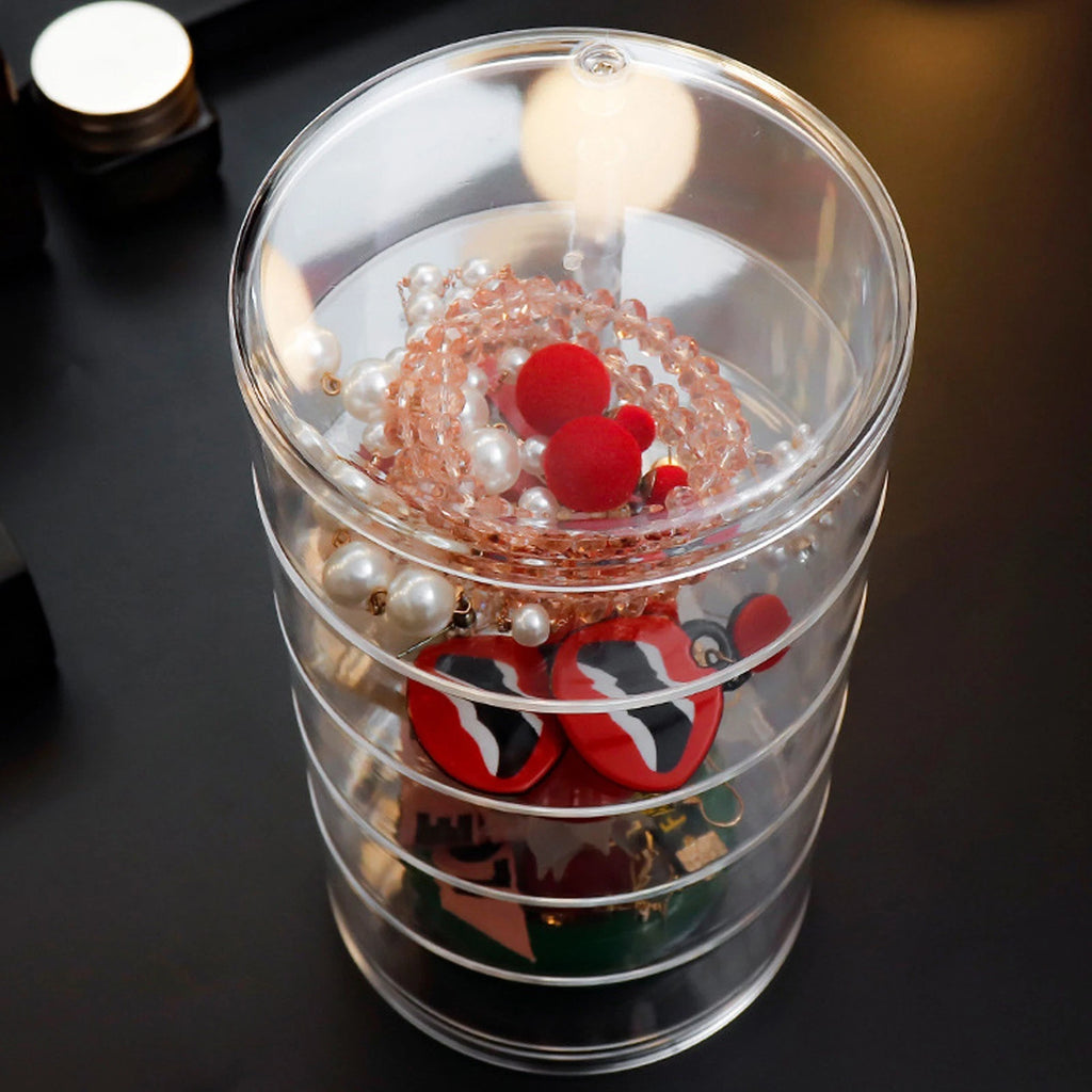 Rotatable Jewelry Box 5 Layer Transparent 360 Degree Rotation Space Saving E DGD | eBay