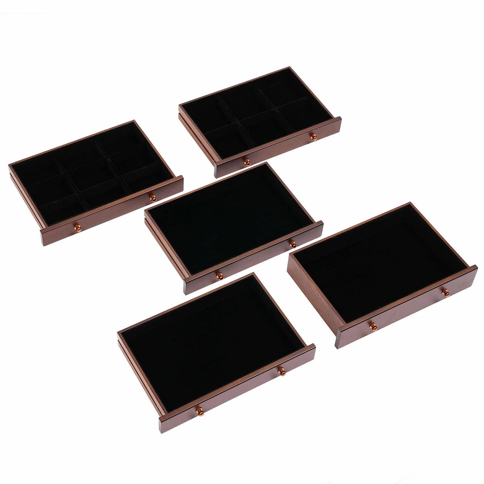 Wooden Jewelry Storage Box 6 Layer Watches Necklace Case Cabinet with Drawers | eBay