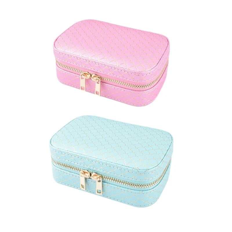 Large Capacity Jewelry Display Box Portable PU Travel Jewelry Case Storage Bag | eBay