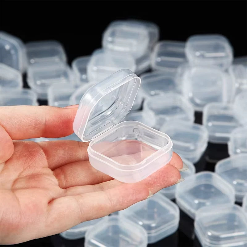 Mini Plastic Storage Box Square Transparent Organizer for Necklace Earrings Ring | eBay
