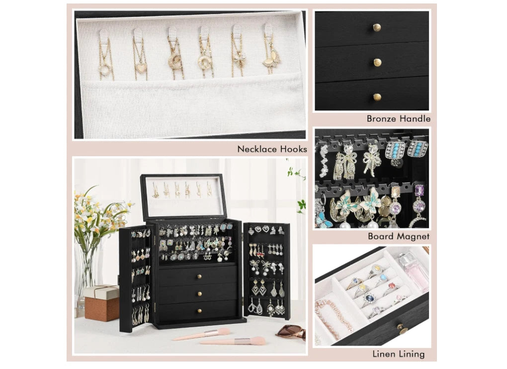 Jewelry Box Organizer, Large Jewelry Boxes for Women, Earring Jewelry Organiz... | eBay