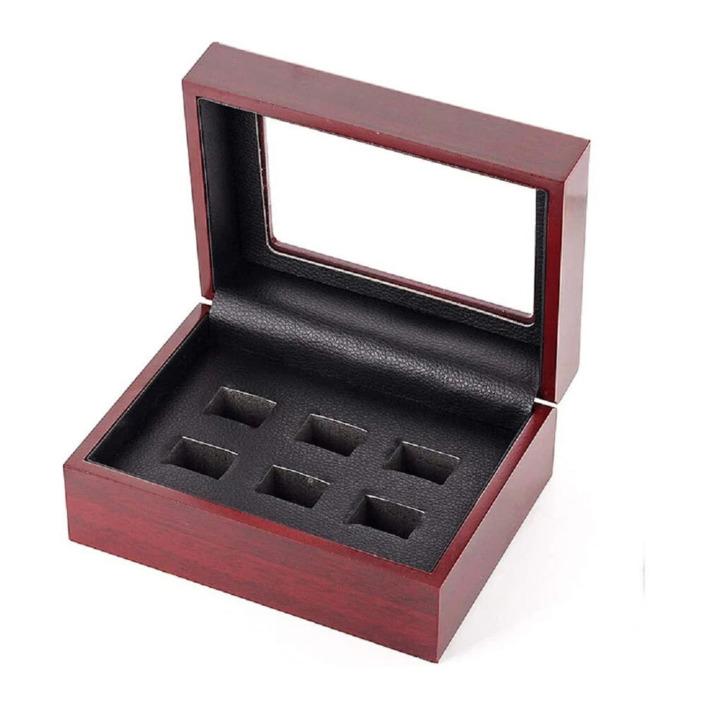 Championship Ring Display Case Box Wooden Storage Box for Sports Fans 5/6 Holes | eBay