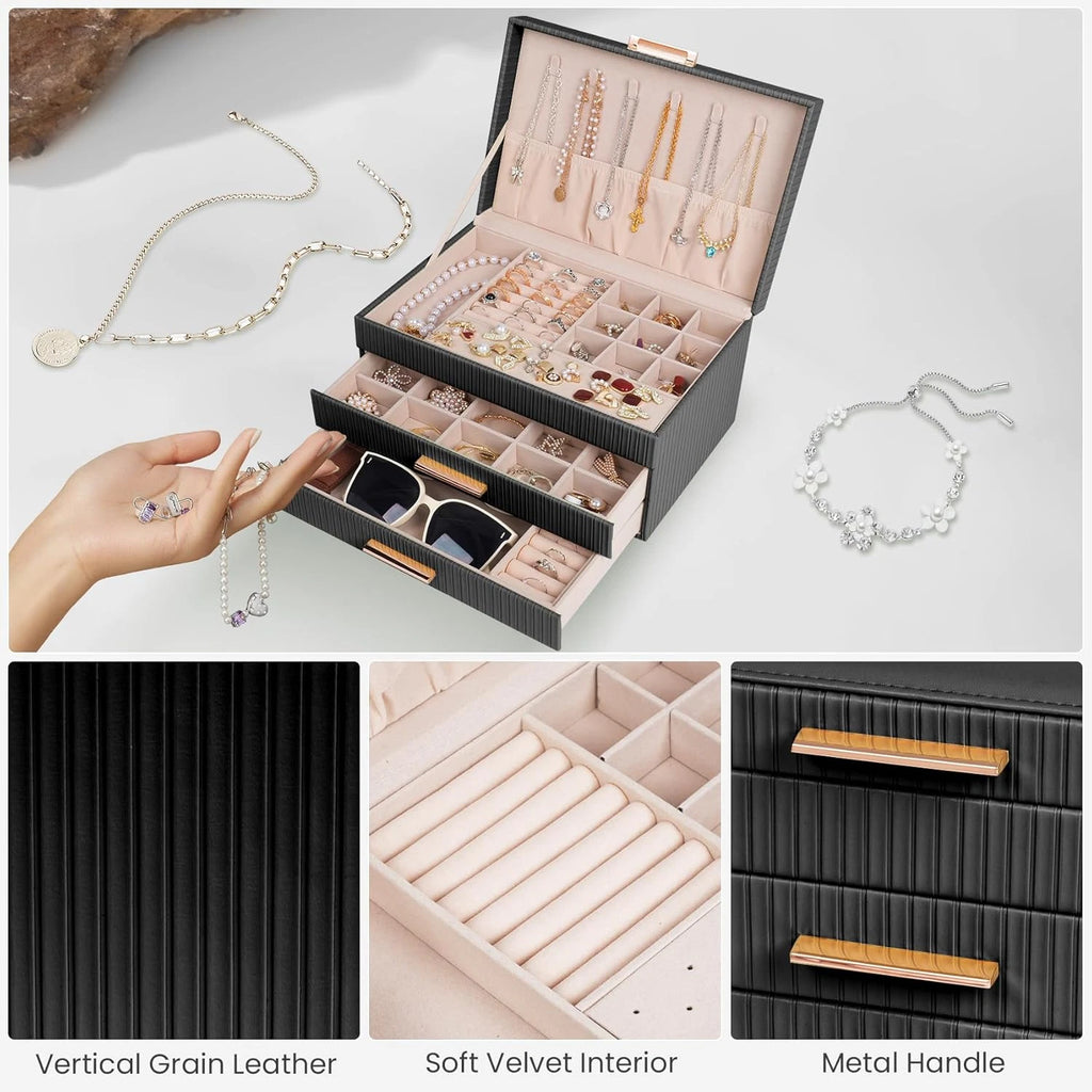 Jewelry Boxes for Women, Jewelry Storage Organizer with 2 Drawers, Jewelry Organ | eBay