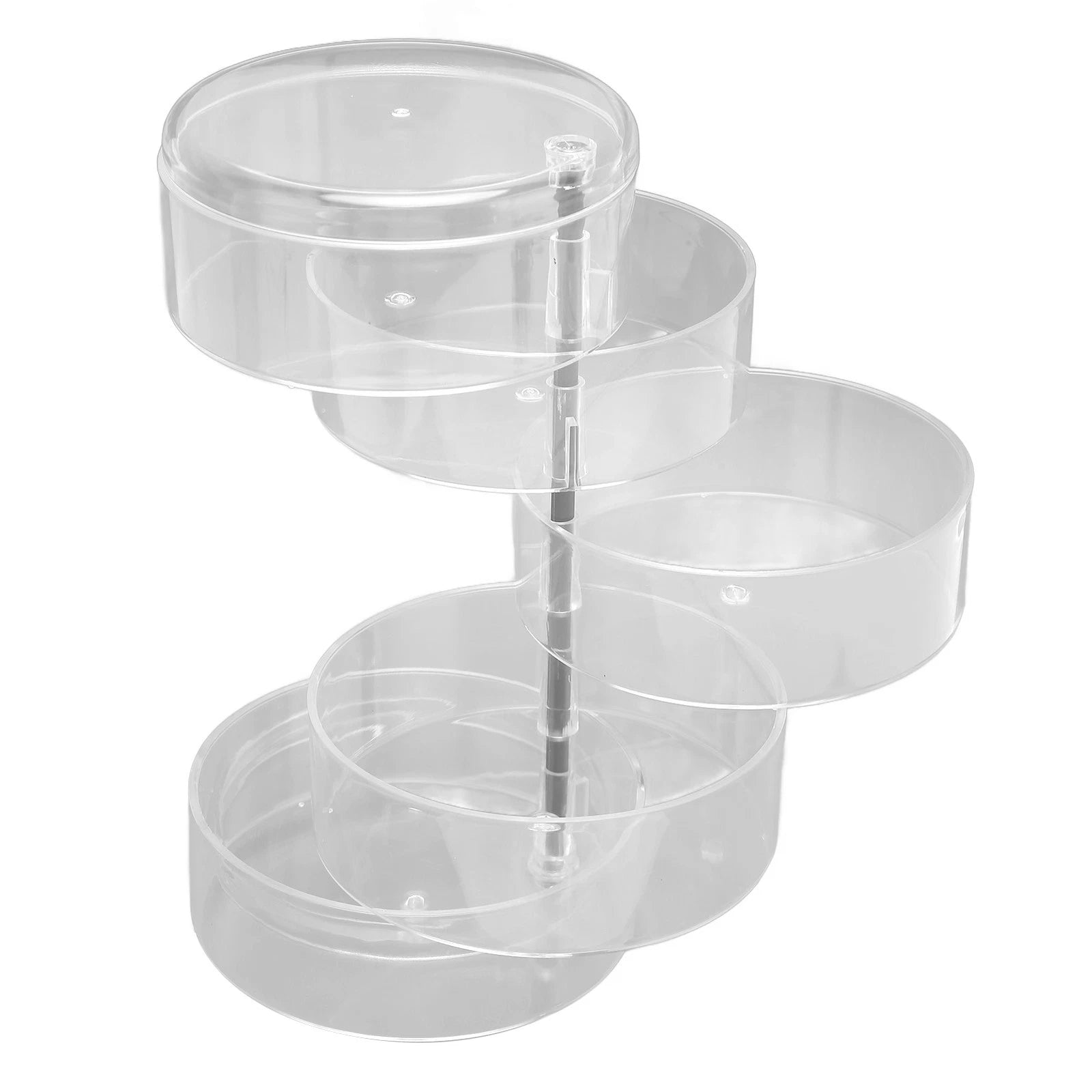 Rotatable Jewelry Box 5 Layer Transparent 360 Degree Rotation Space Saving E DGD | eBay