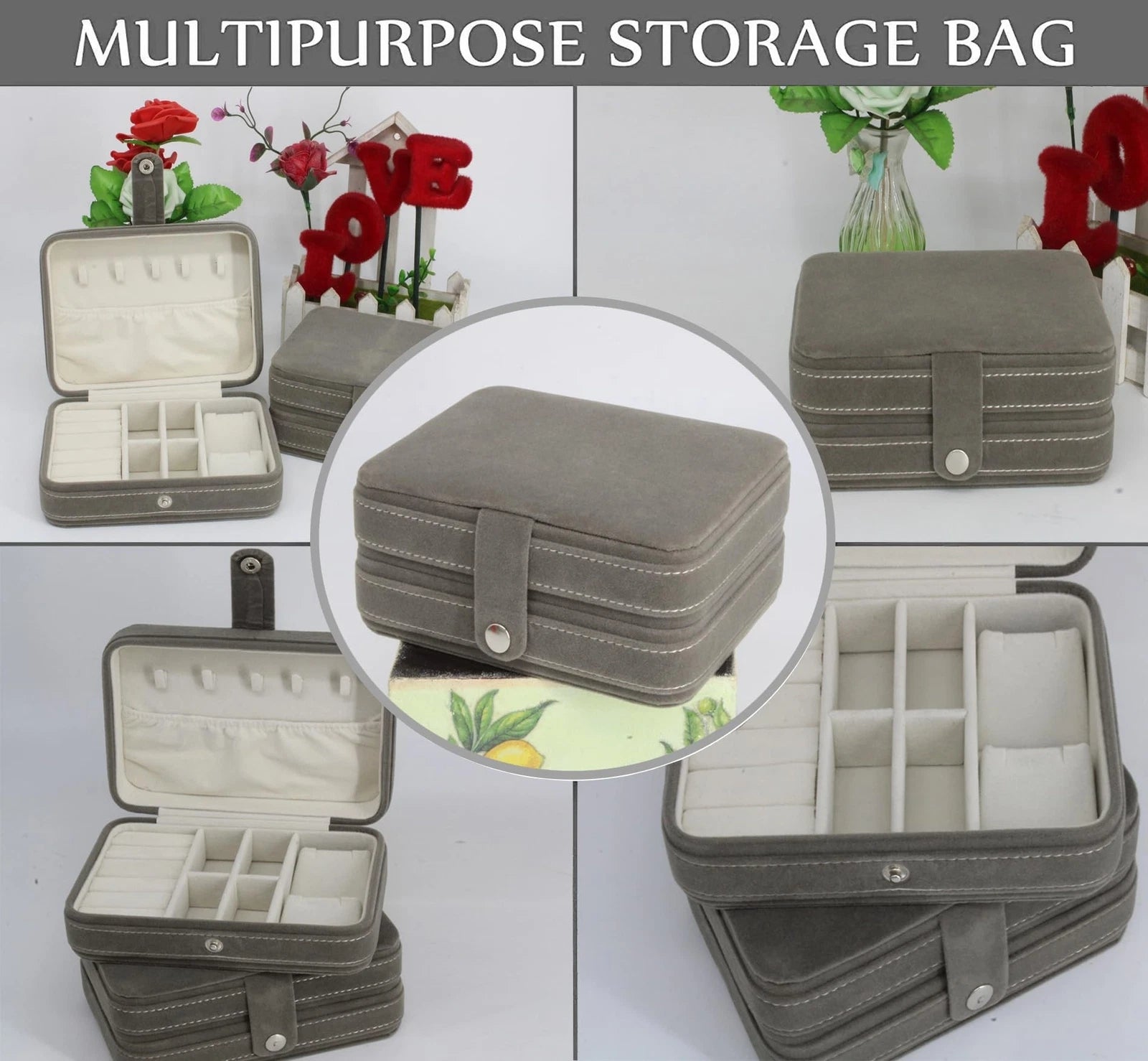 Velvet Small Jewelry makeup Box for Women Girls,Travel Portable Jewelry Case ... | eBay