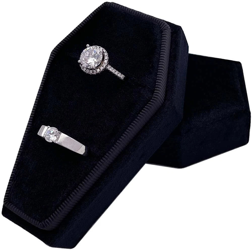 Gothic Coffin Ring Box - Premium Handmade Velvet Wedding Engagement Rings Bea... | eBay