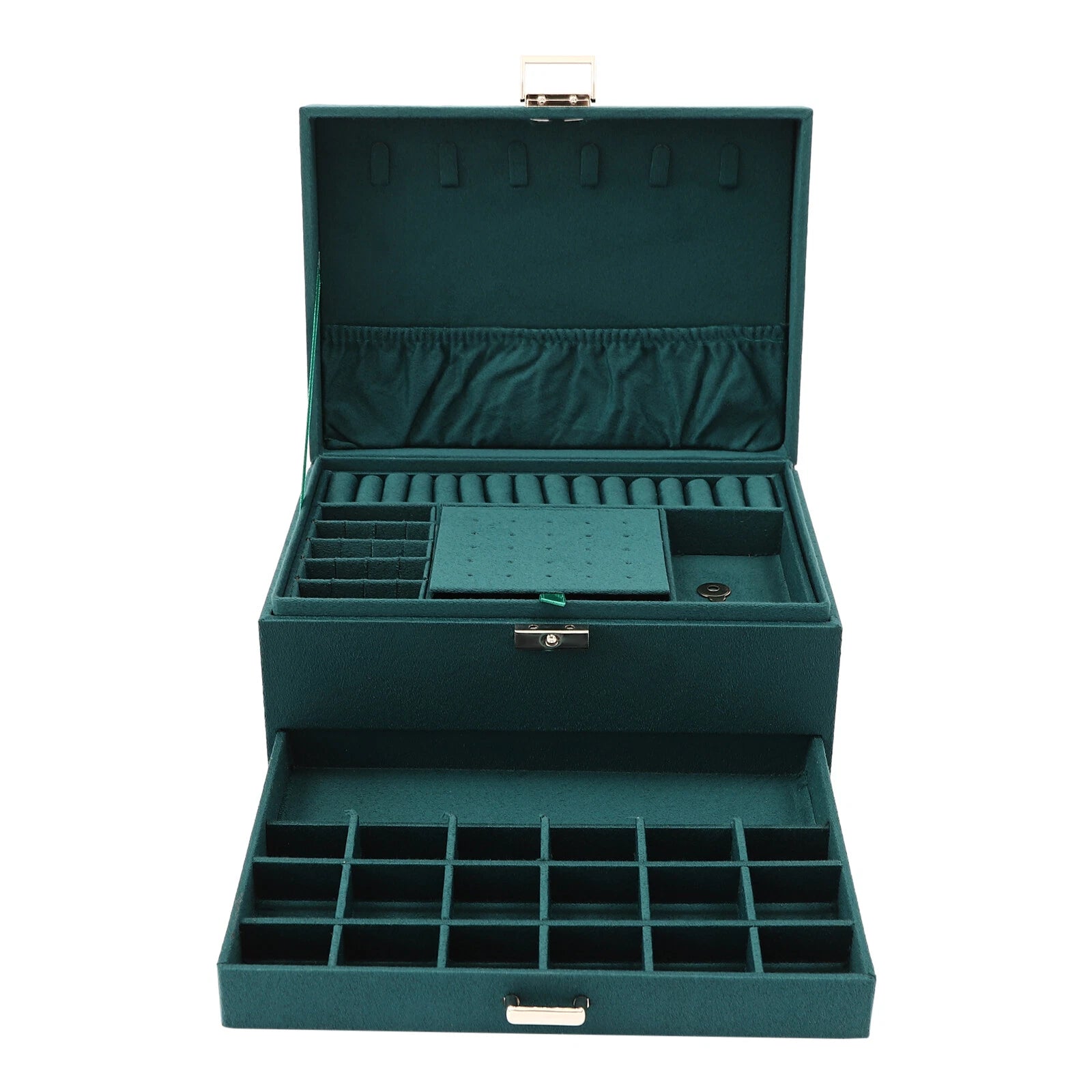 3 Layers Large Capacity Ring Earring Necklace Storage Jewelry Box Organize NEW | eBay