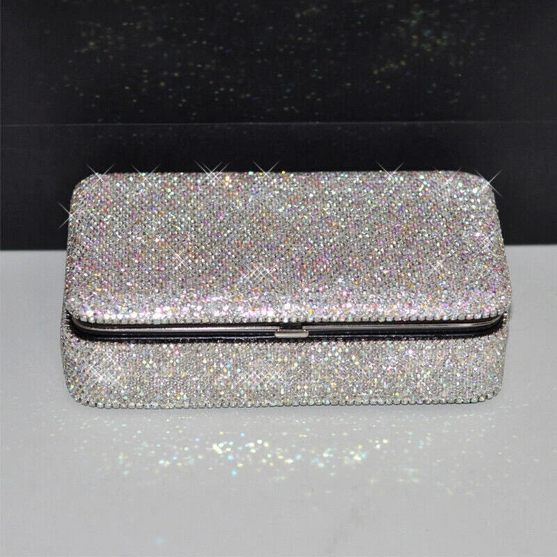 Rhinestone Jewelry Box with Mirror Portable Cosmetic Jewelry Earrings Ring Case | eBay