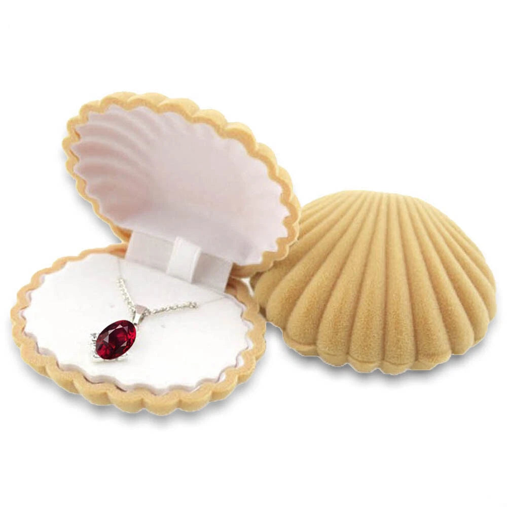 10Pcs Shell Velvet Ring Case Earrings Necklace Jewelry Display Storage Gift Box | eBay