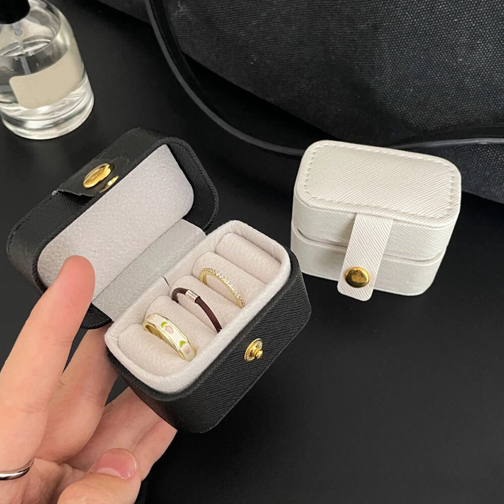 Women Portable Mini Jewelry Storage Case PU Leather Travel Jewelry Organizer Box | eBay