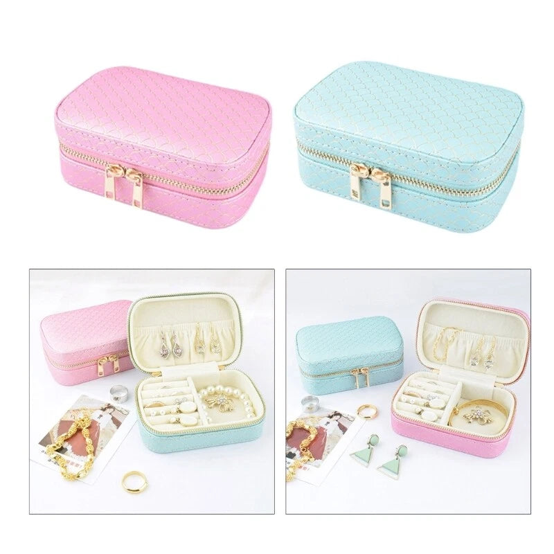 Large Capacity Jewelry Display Box Portable PU Travel Jewelry Case Storage Bag | eBay
