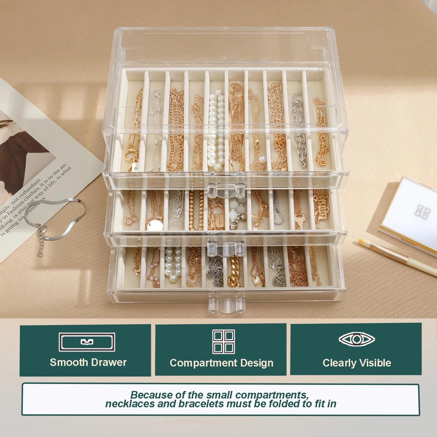 YUFONG Bracelet Organizer Box, Dustproof Bracelet Holder Organizer Clear Stac... | eBay