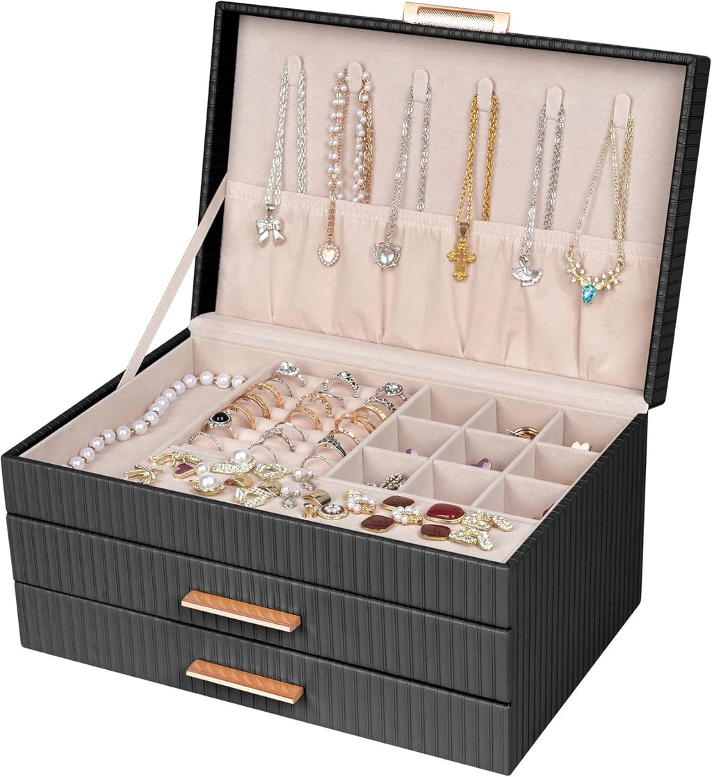 Jewelry Boxes for Women, Jewelry Storage Organizer with 2 Drawers, Jewelry Organ | eBay