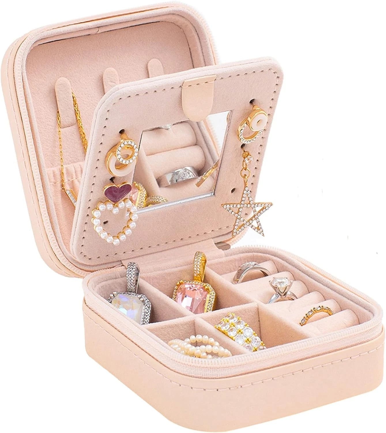 Travel Jewelry Case and Organizer with Mirror - Gift for Women and Girls | eBay