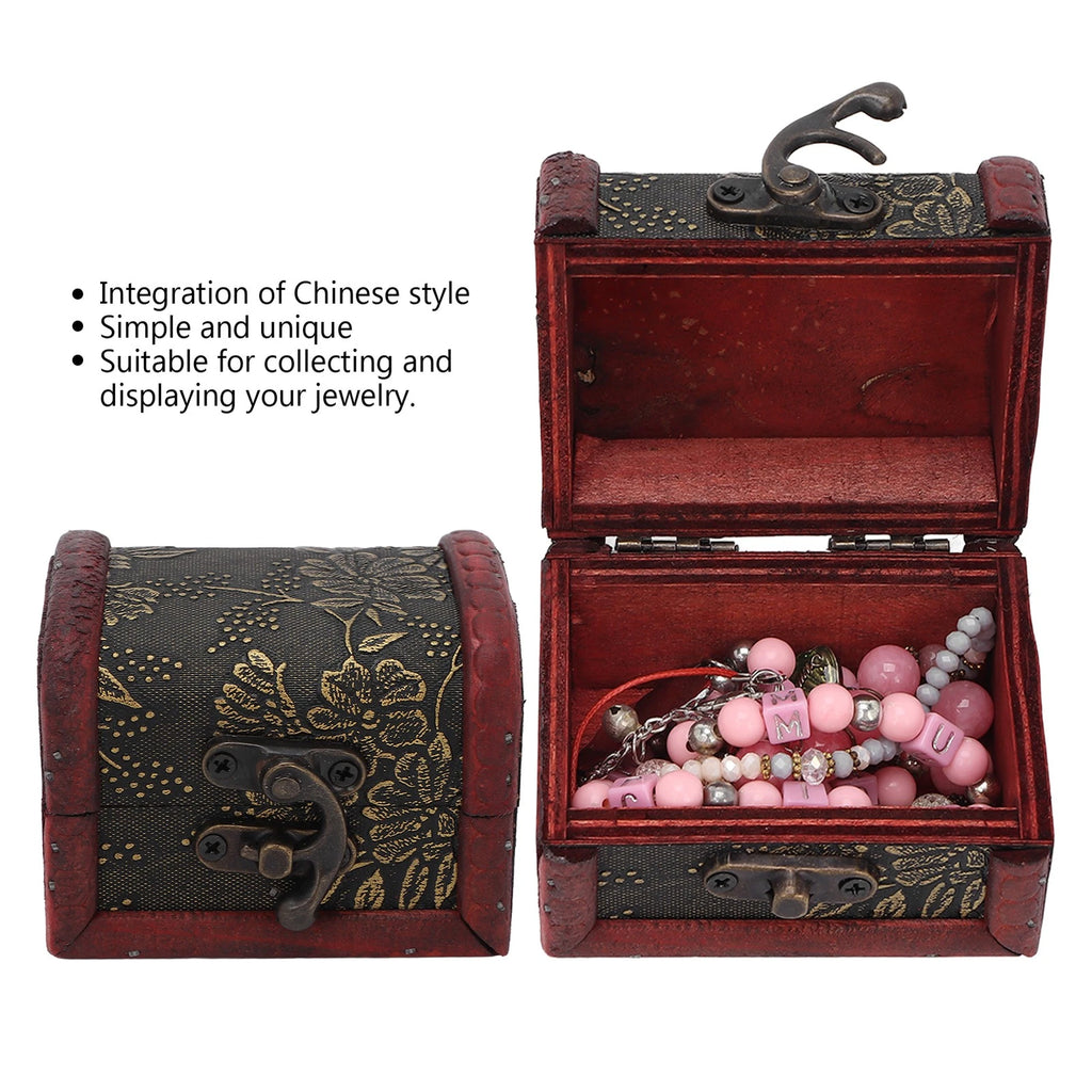 Retro Storage Box Hair Accessory Jewelry Storage Antique Wooden Organizer Case | eBay