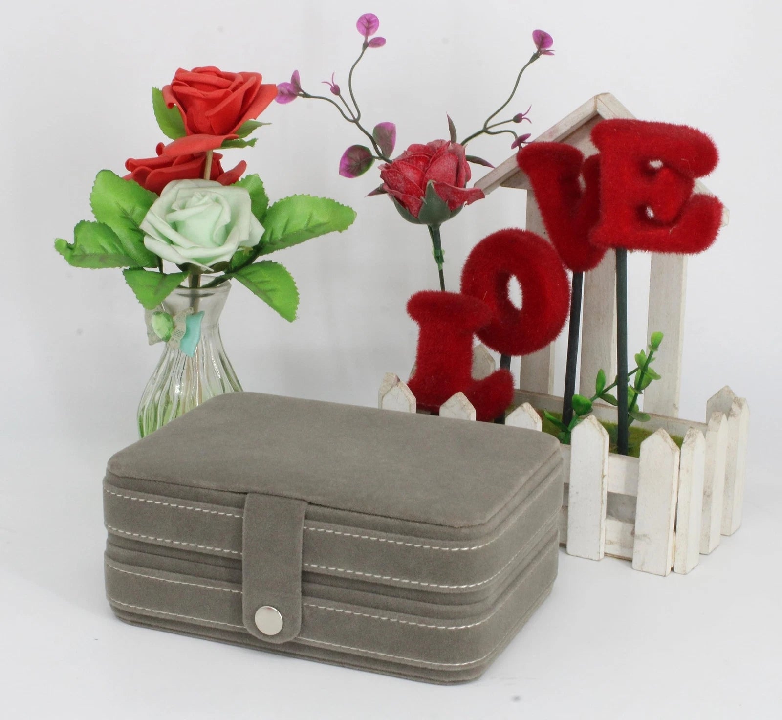 Velvet Small Jewelry makeup Box for Women Girls,Travel Portable Jewelry Case ... | eBay