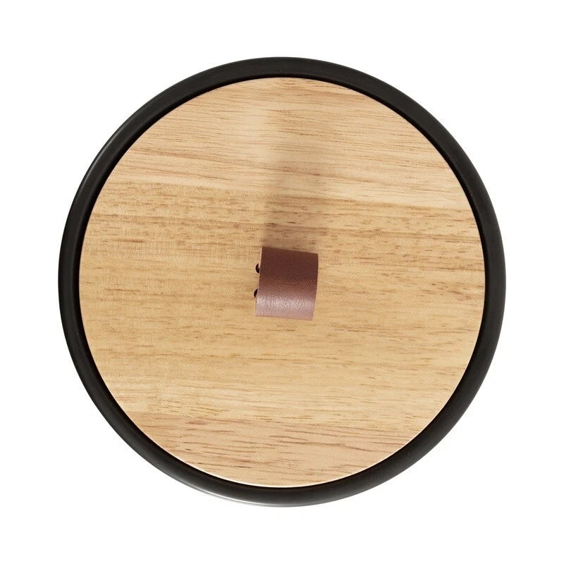 Ribbed Ceramic Storage Box Wooden Lid Faux Leather Handle Jewelry Organizer New | eBay