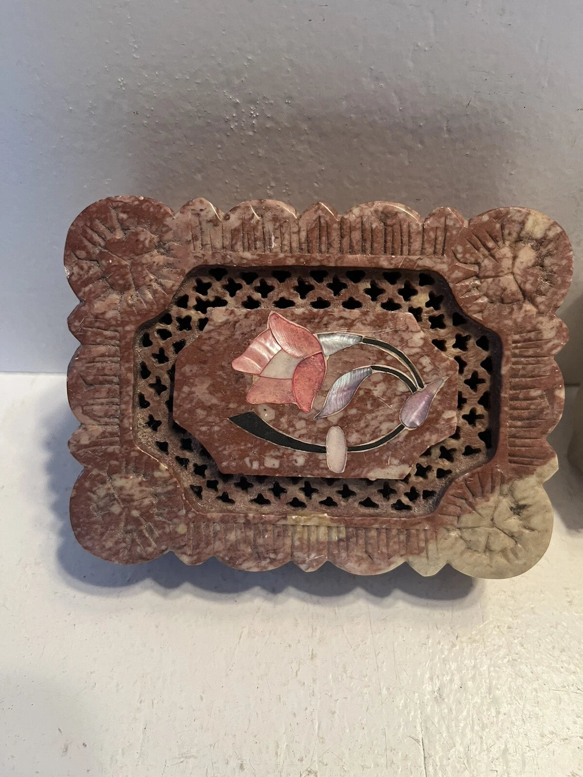 2 stone or hard resin jewelry boxes small items | eBay