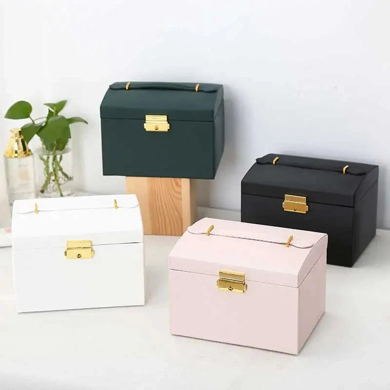 Portable Jewellery Organizer Box Two Drawer Earring Ring Necklace Storage Case | eBay