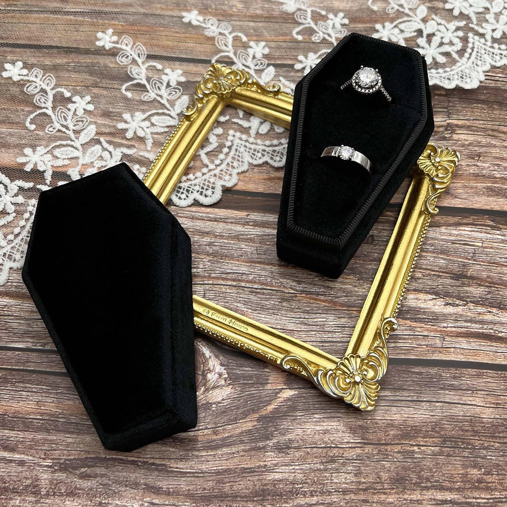 Gothic Coffin Ring Box - Premium Handmade Velvet Wedding Engagement Rings Bea... | eBay